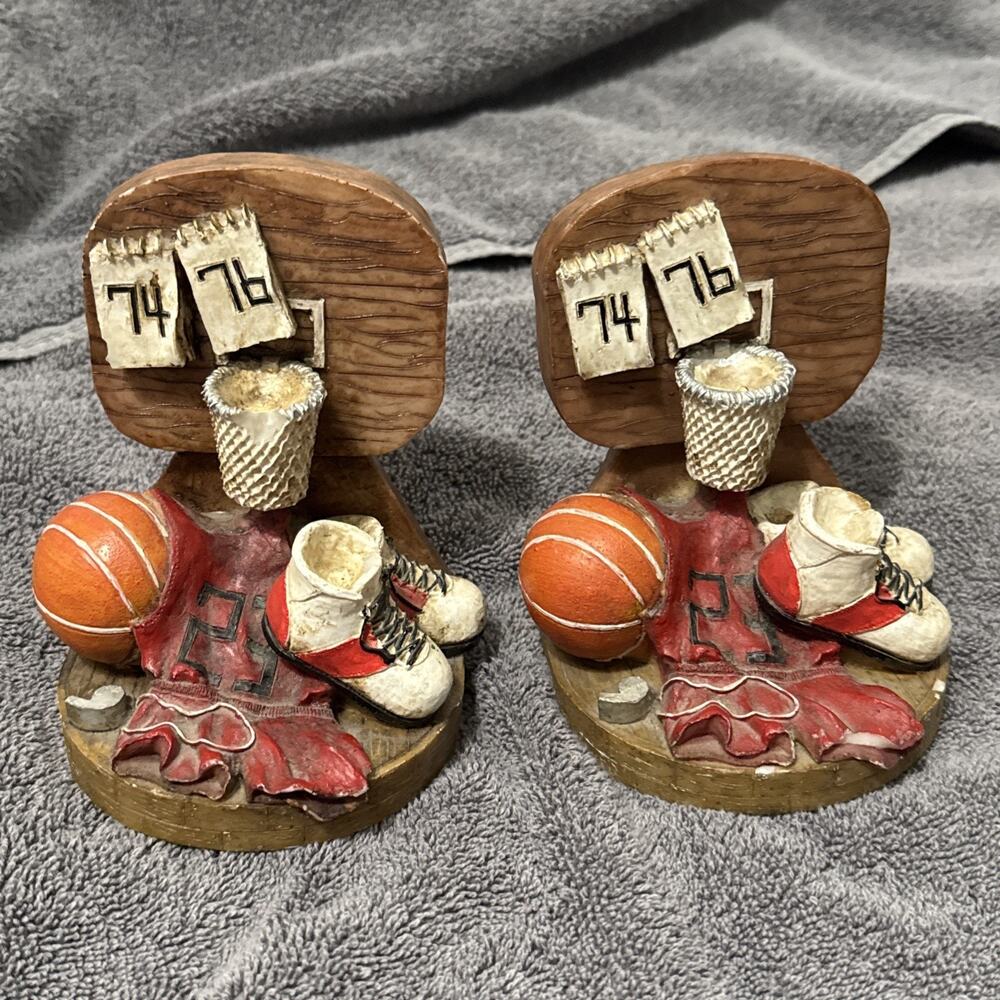 Vintage Resin Basketball Bookends Or Shelf Display #23 Michael Jordan 5"X5"